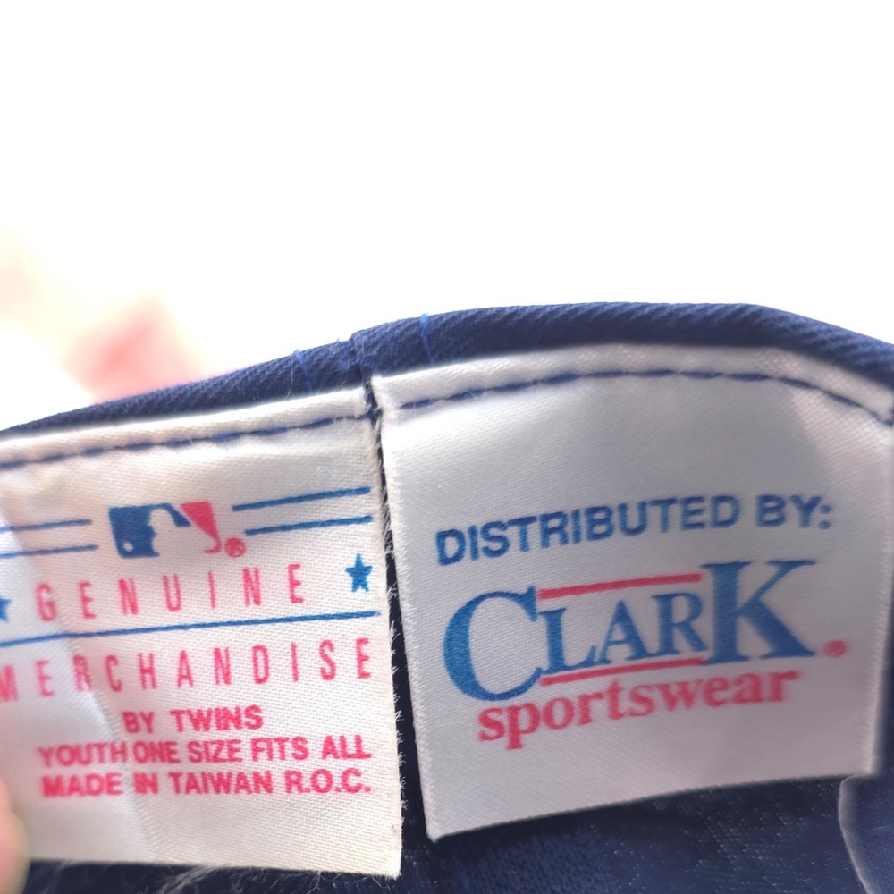 Vintage MLB Atlanta Braves Hat Youth OSFA Navy Blue Red Snapback Cap Clark Sport - Picture 7 of 8